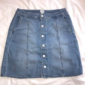 Womens Midi Button-up Denim Skirt